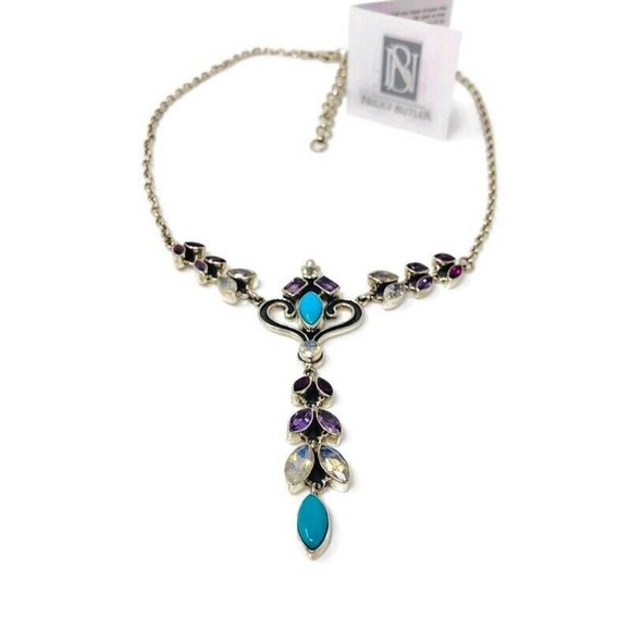 🌟NICKY BUTLER Turquoise Moonstone 8.4CT Sterling Silver Necklace Brand NEW - Picture 11 of 16